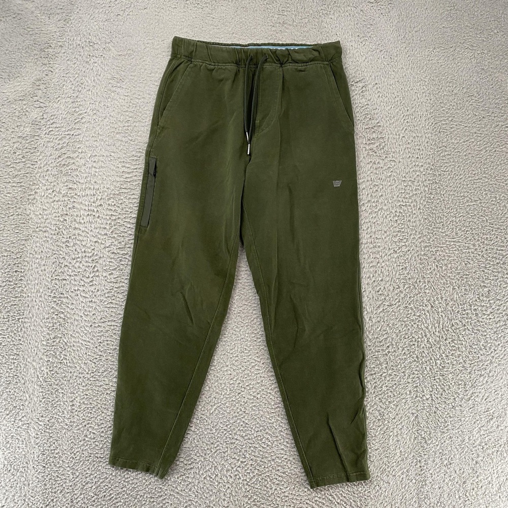Mack Weldon Joggers Mens Small Green Sweatpants Zip Pocket Lounge Daily Stretch
